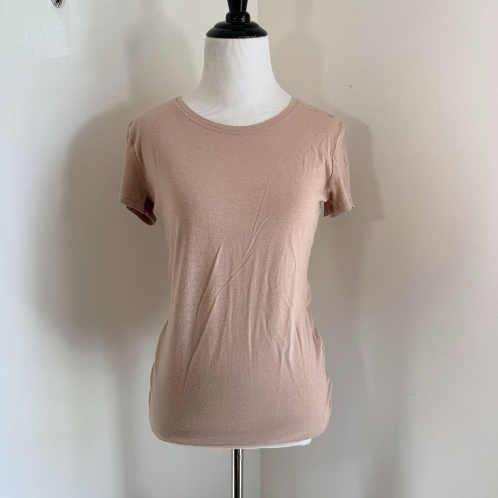 Banana Republic Timeless Tee Crewneck Short Sleeve Pink Nude Soft Cotton XXS